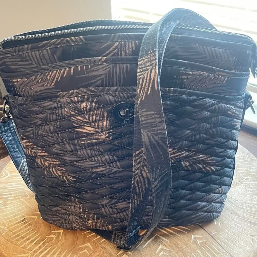 Lug Adagio Bubble Quilted Crossbody Shoulder Bag Purse-Tropical Fog
